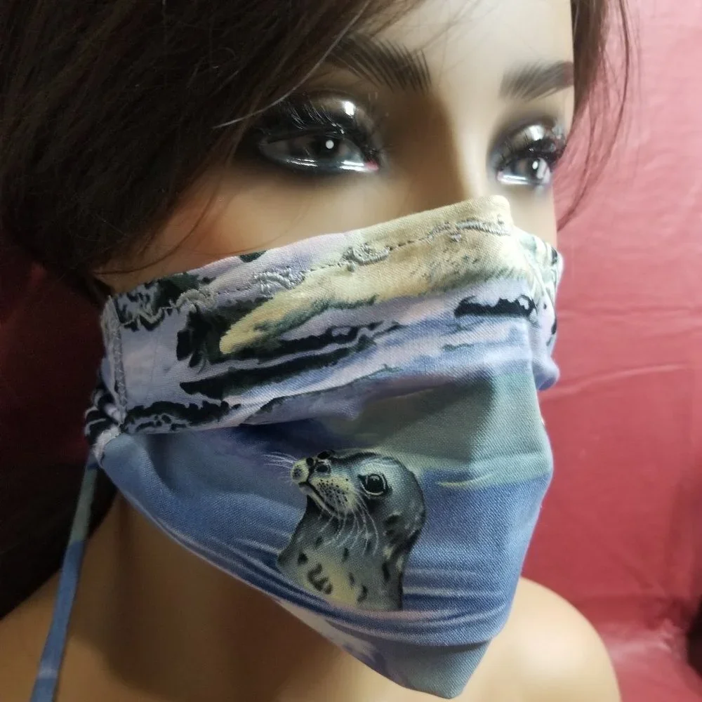 Adult Face Masks - Arctic / Polar Animals - Filter Pocket - Roomy - Breathable